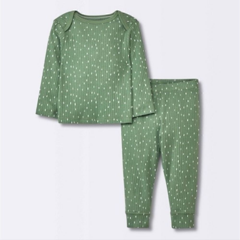 Nwt Baby 2pc Wide Ribbed Top & Bottom Set - Cloud Island Light Green